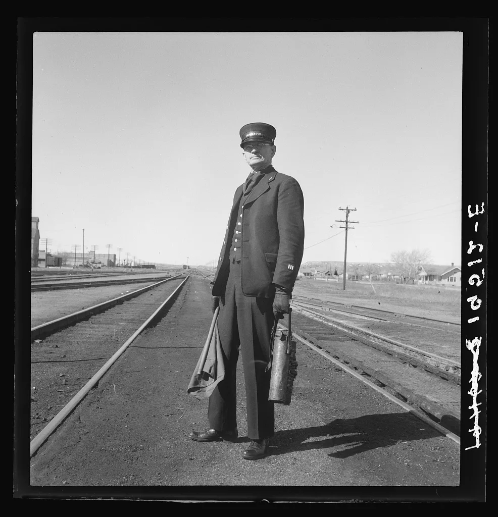 Brakeman on the Challenger. Nevada, 1939